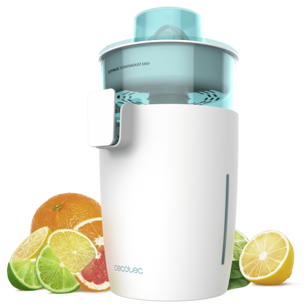 Cecotec Zitrus TowerAdjust Easy 800 White Exprimidor Electrico - Potencia 800W - Capacidad 0.5L - Boquilla Antigoteo - Filtro con Regulador de Pulpa - Conos Desmontables - Color Blanco