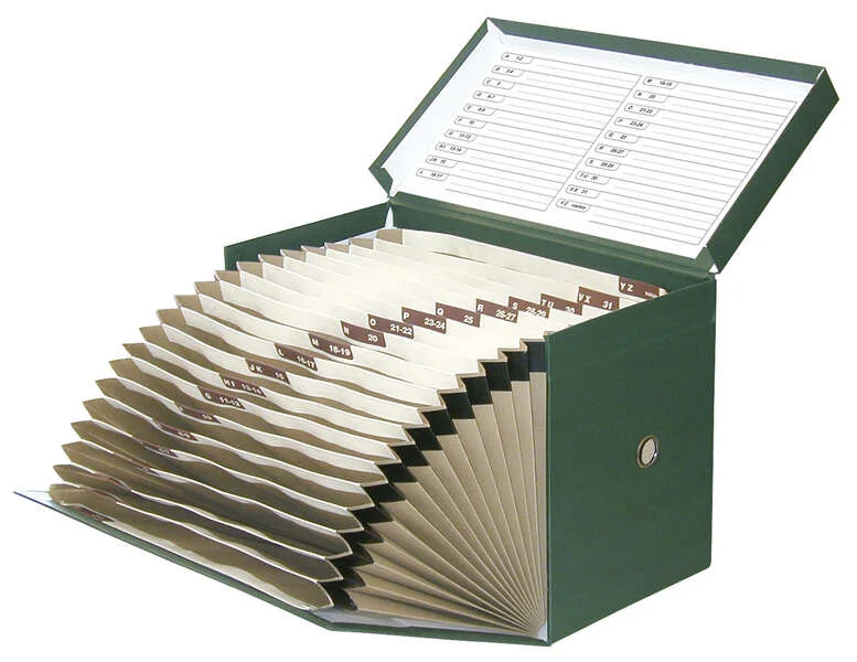 Elba Caja de Transferencia con Fuelle - Tamaño 25x38.5cm - Resistente y Duradera - Color Verde