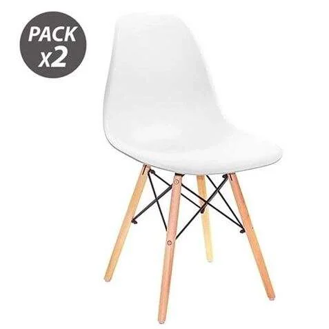 Muvip Pack 2 Sillas Design D100 - Color Blanco