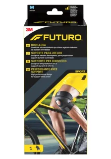 Futuro Rodillera - M (38.1 - 43.2cm) - Uso de Alto Rendimiento - Forma Anatomica - Transpirable - Color Gris Oscuro