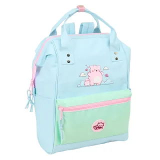 Safta Pembe The Pink Cat Mochila para Portatil hasta 13" - Bolsillo con Cremallera - Asas Superiores - Bolsillo Frontal - Doble Tirador - Hombreras Acolchadas - 270x190x400mm - Color Azul Cl