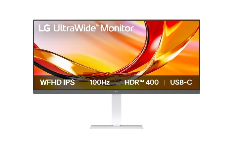LG 234BF550B-W UltraWide Monitor 34" IPS WFHD 100Hz - Respuesta 5ms - Regulable en Altura, Giratorio e Inclinable - Altavoces 14W - HDMI, Displayport, USB-C - VESA 100x100mm - Color Blanco