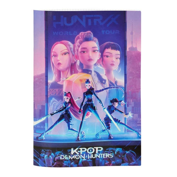 Safta K-Pop Demon Hunters Libreta Grapada - Formato A4 - Cuadricula de 5x5mm - Cantos Redondeados - 20.5x29.7cm - Multicolor · Pack de 12 uds.