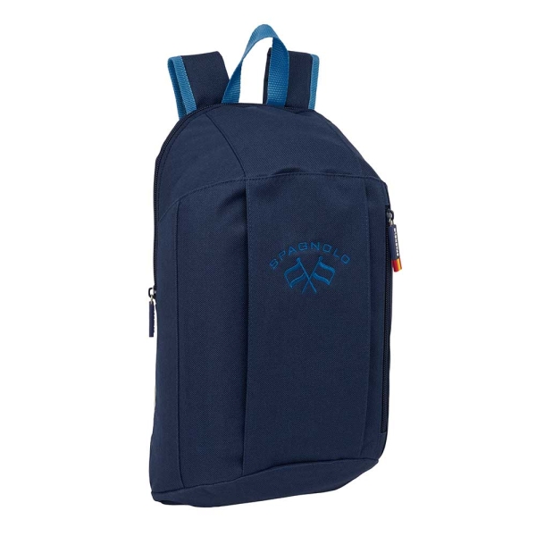 Safta Spagnolo Mini Mochila - 8.5L - Hombreras Acolchadas - Cremallera Vertical - Asa Superior - Bolsillo Frontal - Ajustables y Confortables - 22x39x10cm - Color Azul Noche