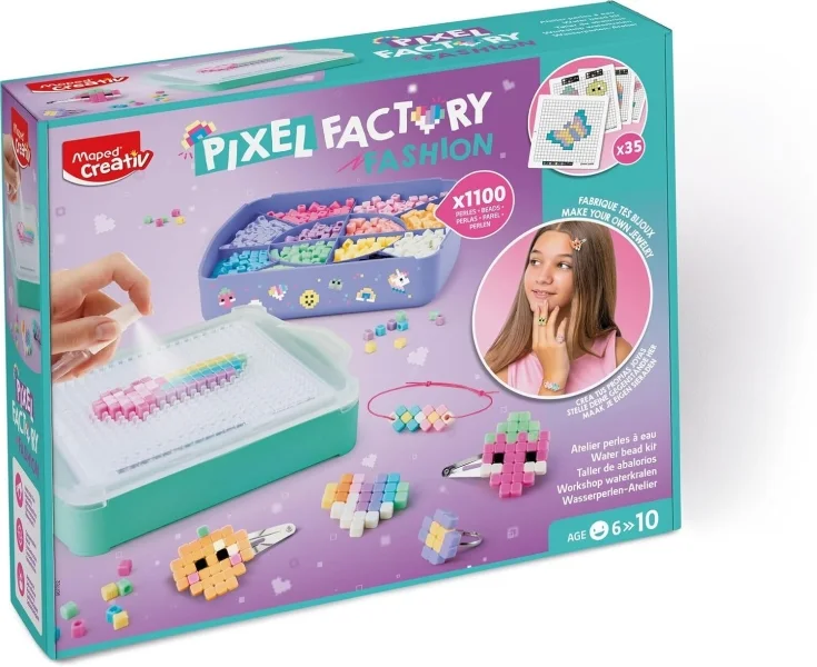 Maped Pixel Factory Fashion Taller de Creacion de Joyas con Cuentas de Agua - Para Niños a partir de 6 Años