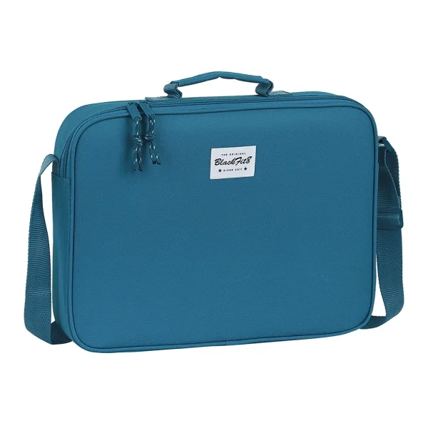 Safta Blackfit8 Egeo Maletin con Cremallera - Bandolera Ajustable - Asa Forrada - Doble Tirador en Cremallera - Fondo Interior Semirigido - 6L - 380x60x280mm - Color Azul