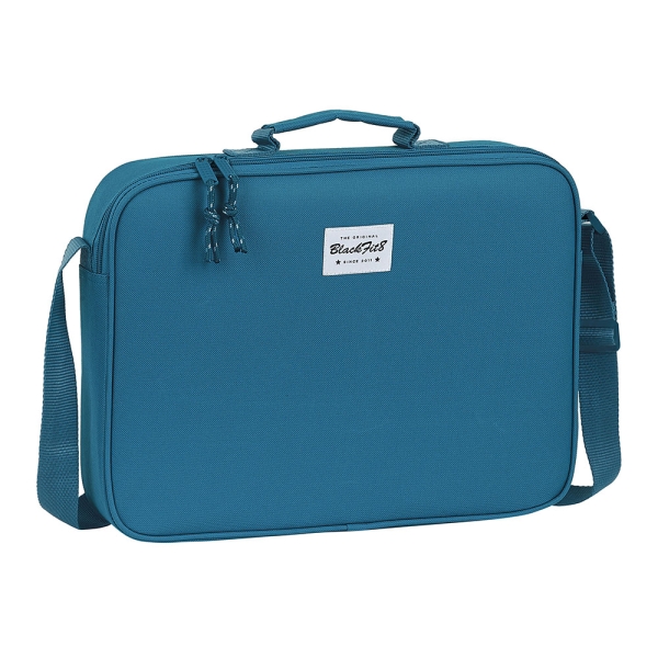 Safta Blackfit8 Egeo Maletin con Cremallera - Bandolera Ajustable - Asa Forrada - Doble Tirador en Cremallera - Fondo Interior Semirigido - 6L - 380x60x280mm - Color Azul