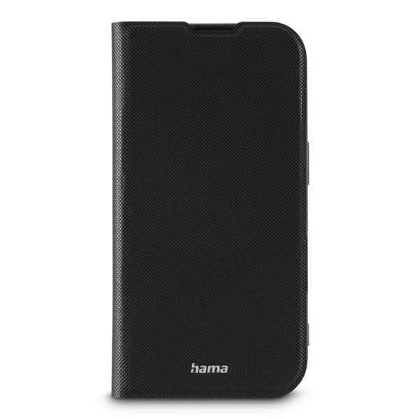 Hama Daily Protect Funda para iPhone 16 - Cierre Magnetico - Antideslizante - Antihuellas - Poliuretano Termoplastico - Funcion de Soporte - Bordes Elevados - Color Negro