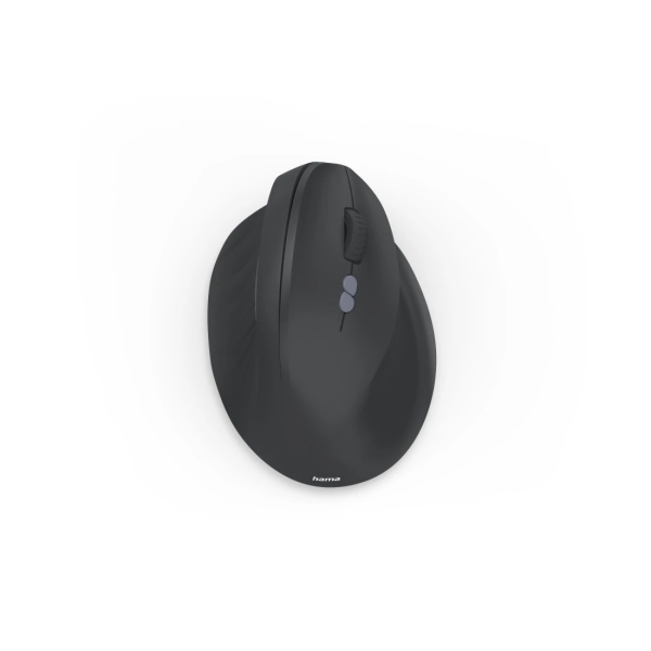Hama EWM-500R Raton Optico Vertical Inalambrico para Diestros 1600dpi - Ergonomico - 7 Botones - Rango 10m - Silencioso - 7.1x8.6x11.5cm - Color Negro