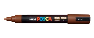 Posca PC-5M Marcador de Pintura - Punta de Bala 1.8-2.5mm - Tinta Base al Agua - Resistente a la Luz - No Permanente - Color Marrón · Pack de 6 uds.