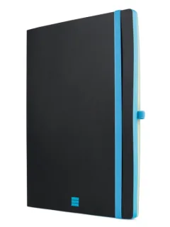 Finocam Modern Cuaderno de Tapa Ligera - 72 Hojas - Formato A4 - 210x297mm - Papel Crema de 80g/m2 - Liso - Bolsillo Interior - Cierre con Goma - Hojas Microperforadas - Color Negro