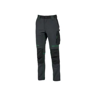 Upower Atom Pantalon de Tejido Elastico - Talla 2XL - Resistente al Agua, Transpirable, Secado Rapido, Bolsillos Multifuncionales, Proteccion Lumbar, Rodilleras Certificadas PPE CAT.1 - Colo