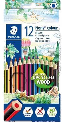 Staedtler Noris Colour 185 Pack de 12 Lapices Hexagonales de Colores - Fabricados en Wopex - Muy Resistentes - Madera de Fuentes Sostenibles - Colores Surtidos