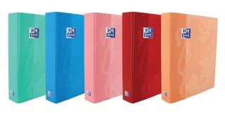 Oxford Carpeta de Anillas Classic Formato A4+ - Tapa Extradura Brillante - Anillas en Forma de D 40mm - Colores Surtidos · Pack de 10 uds.