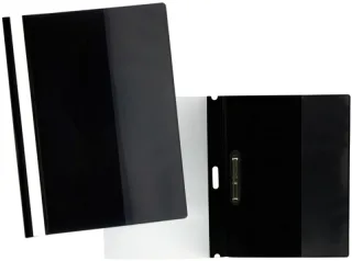 Yes Dossier con Fastener para 30 Hojas A4 - Portada Transparente, Trasera Negro - Fabricado en Polipropileno