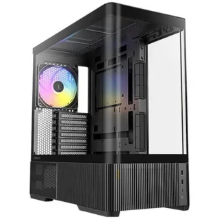 Antec Constellation C6 Curve ARGB Caja ATX - Cristal Templado - 2 x USB-A 3.0, 1 x USB-C 3.2 - 1 x Audio + Micro - 3 Ventiladores ARGB - Color Negro