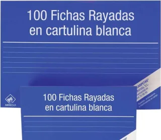 Mariola Pack de 100 Fichas Rayadas Nº5 para Fichero - Medidas 215x160mm - Color Blanco