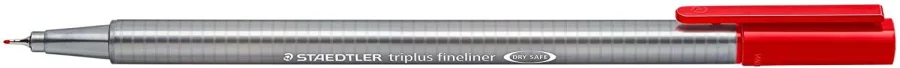 Staedtler Triplus Fineliner 334 Rotulador de Punta Fina - Trazo de 0.3mm - Tinta Base de Agua - Color Rojo · Pack de 10 uds.