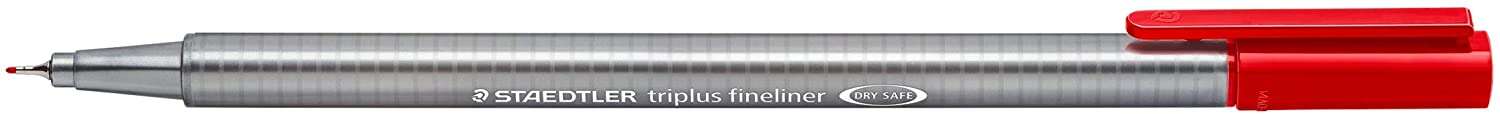 Staedtler Triplus Fineliner 334 Rotulador de Punta Fina - Trazo de 0.3mm - Tinta Base de Agua - Color Rojo · Pack de 10 uds.
