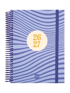 Finocam Diva Agenda Escolar 26/27 en Catalan - 1 Dia por Pagina - Formato 4º - 155x212mm - Tapas de Carton Forrado - Papel de 80g/m2 - Espiral - Esquinas Microperforadas - Multicolor