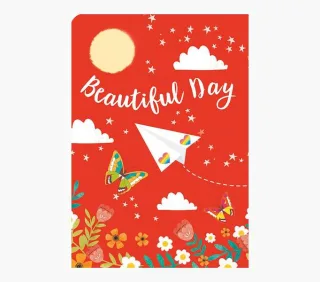 Pictura Tarjeta Felicitacion Zig-Zag Triptico - Estampado en Caliente - Lentejuelas - Pop-Up - 15x22cm - Incluye un Sobre Blanco - sin Envoltorio - Papel con Certificacion FSC