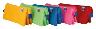 Oxford Kangoo Kids Estuche Triple Poliester - Tamaño Compacto 22x8x10cm - Diseño Divertido para Niños - Colores Surtidos · Pack de 5 uds.