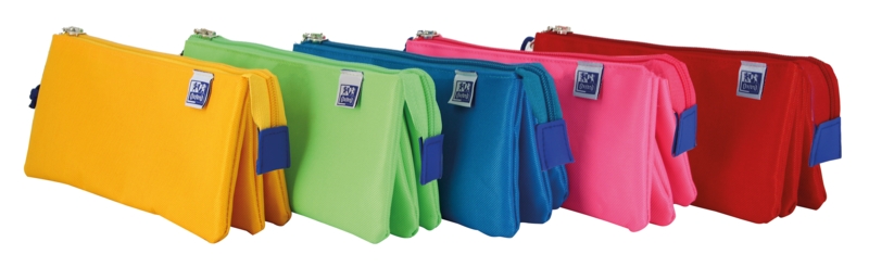 Oxford Kangoo Kids Estuche Triple Poliester - Tamaño Compacto 22x8x10cm - Diseño Divertido para Niños - Colores Surtidos · Pack de 5 uds.