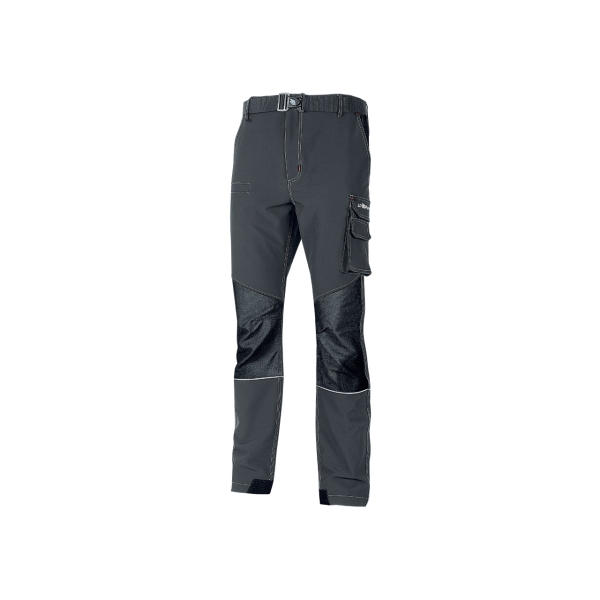 Upower Ibiza Pantalon de Trabajo Confortable - Talla 2XL - Tejido Tecnico Elastico, Bolsillos Inteligentes, Cinturon Integrado, Detalles Reforzados, Cinta Reflectante, Triple Costura - Color