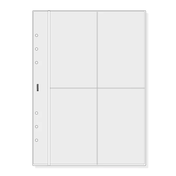 Finocam R1066 Pack de 6 Fundas Portatarjetas para Agendas Open - Formato 1000 - 158x2x217mm - PVC - Color Gris Claro