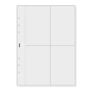 Finocam R1066 Pack de 6 Fundas Portatarjetas para Agendas Open - Formato 1000 - 158x2x217mm - PVC - Color Gris Claro