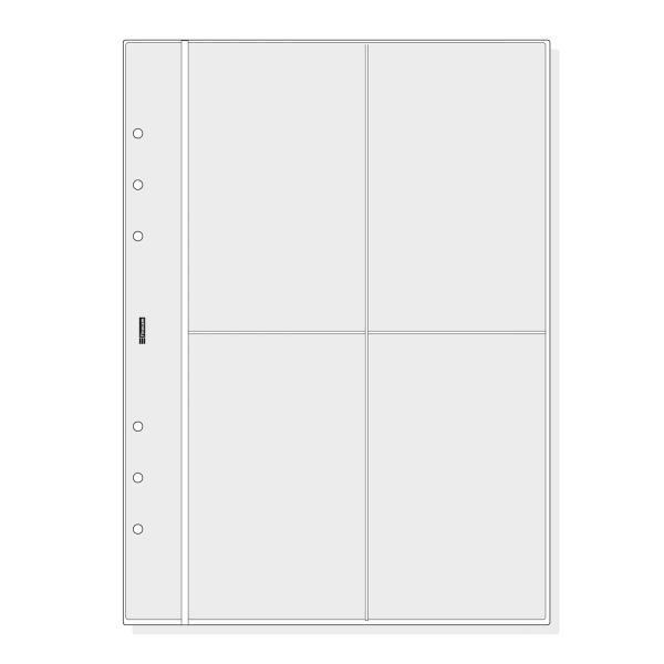 Finocam R1066 Pack de 6 Fundas Portatarjetas para Agendas Open - Formato 1000 - 158x2x217mm - PVC - Color Gris Claro
