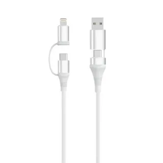 EWENT Cable Carga 4-1 60W 2m USB-C Lightning USB-A