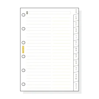 Finocam C275 Indice Alfabetico para Agendas Classic - 12 Solapas - Formato 602 - 73x114x3mm - Cartulina - Color Blanco