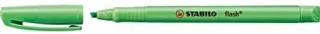 Stabilo Flash Marcador Fluorescente - Tamaño Bolsillo - Trazo de 1 y 3.5mm - Tinta con Base de Agua - Color Verde · Pack de 10 uds.