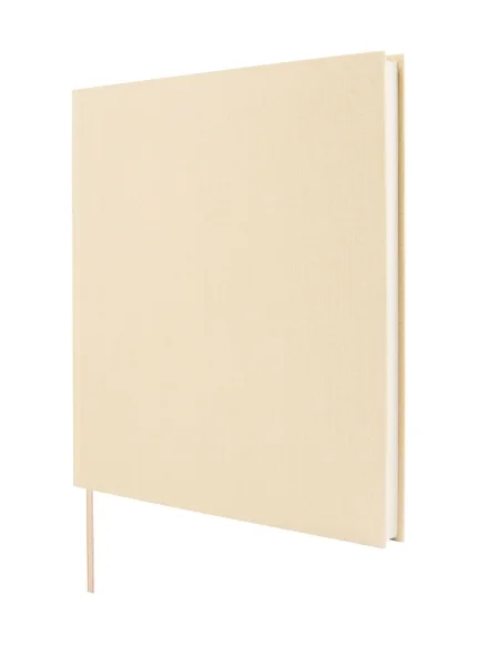 Finocam Jazz Libro de Visitas para Firmar - 80 Hojas - 250X250mm - Papel Marfil de 120g/m2 - Cubierta de Tejido de Encuadernacion - Color Crema