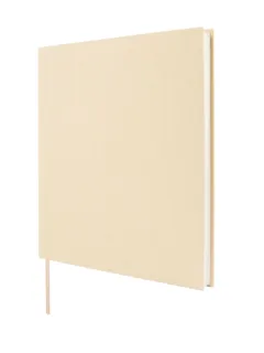 Finocam Jazz Libro de Visitas para Firmar - 80 Hojas - 250X250mm - Papel Marfil de 120g/m2 - Cubierta de Tejido de Encuadernacion - Color Crema
