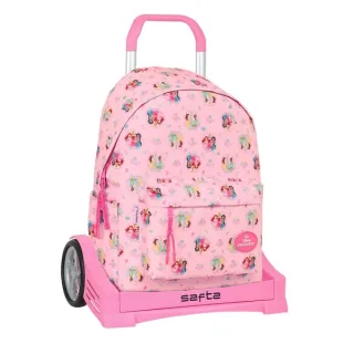 Safta Princesas Disney Mochila para Portatil hasta 14.1" - Portabotellas - Tirador Doble - Espalda Acolchada - Asa Superior - Mochila Extraible - 17.35L - 310x130x430mm - Color Rosa