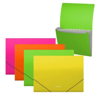 Erichkrause Clasificadores Matt Neon - 12 Fundas - Tamaño A4 - Color Surtidos · Pack de 4 uds.