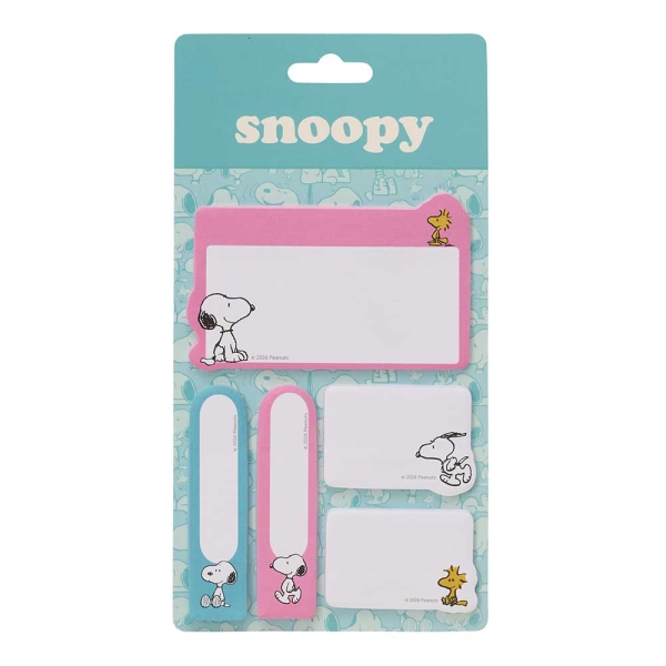 Safta Snoopy Pack de Notas Adhesivas - Formatos Surtidos - Cabecera para Colgar - 10x20cm - Colores Surtidos