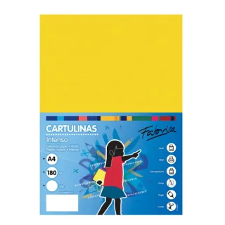 Fabrisa Pack de 50 Cartulinas 180 g/m² - Tamaño A4 - Color Amarillo Fuerte