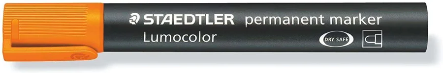 Staedtler Lumocolor 352 Rotulador Permanente - Punta Redonda - Trazo 2mm Aprox - Capuchon con Clip - Secado Rapido - Color Naranja · Pack de 10 uds.