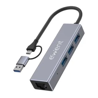 EWENT EW1159 Hub USB 3 PUERTOS 3.1+1 P.GIG USB-C-A