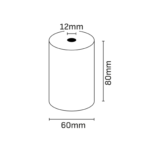Oqonos Rollo de Papel Termico 80x60x12mm, Libre de BPA, FSC · Pack de 5 uds.