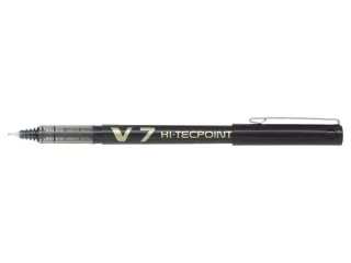 Pilot Boligrafo de tinta liquida V7 HI-Tecpoint Rollerball - Punta fina de aguja 0.7mm - Trazo 0.5mm - Color Negro · Pack de 12 uds.