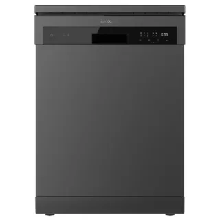 Cecotec Bolero Aguazero 6200 Dark D Lavavajillas de 60cm - 14 Cubiertos - Temperatura Regulable - Bandeja para Cubiertos - 6 Programas - Inicio Programable - Funcion Media Carga - Color Gris