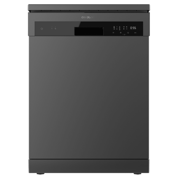 Cecotec Bolero Aguazero 6200 Dark D Lavavajillas de 60cm - 14 Cubiertos - Temperatura Regulable - Bandeja para Cubiertos - 6 Programas - Inicio Programable - Funcion Media Carga - Color Gris Oscuro