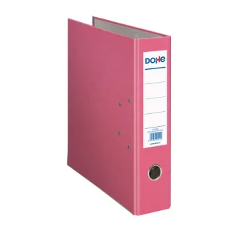 Dohe Archivador de Palanca Tamaño Folio - Lomo Ancho 70mm - Ollao, Rado y Tarjetero en el Lomo - Carton Forrado con Polipropileno - Cantoneras Metalicas - Color Rosa