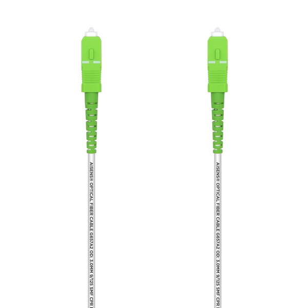 Aisens Cable Fibra Optica Latiguillo G657A2 3.0 9/125 SMF Simplex CPR Dca LSZH - SC/APC-SC/APC - 30M - Color Blanco