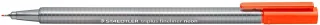 Staedtler Triplus Fineliner 334 Rotulador de Punta Fina - Trazo de 0.3mm - Tinta Base de Agua - Color Rojo Neon · Pack de 10 uds.