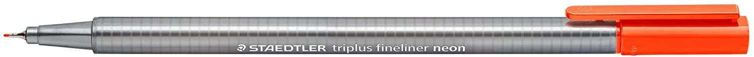 Staedtler Triplus Fineliner 334 Rotulador de Punta Fina - Trazo de 0.3mm - Tinta Base de Agua - Color Rojo Neon · Pack de 10 uds.